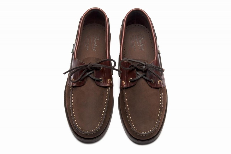 Chaussures Bateau Paraboot Barth Homme Marron Foncé | VUT5076ZB