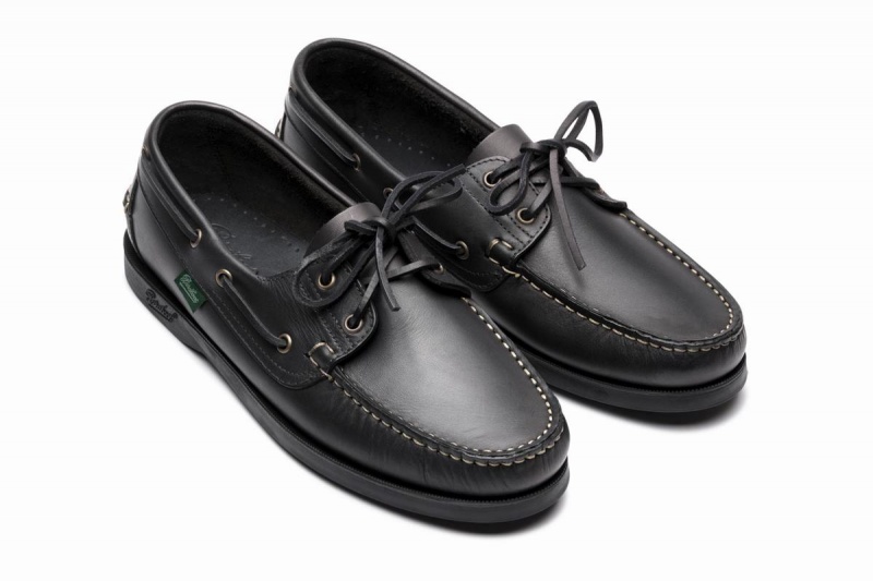 Chaussures Bateau Paraboot Barth Homme Noir | SYA2596ER