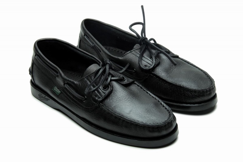 Chaussures Bateau Paraboot Barth Homme Noir | UOG565FG